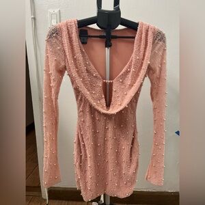 Oh Polly Blush Long Sleeve Dress